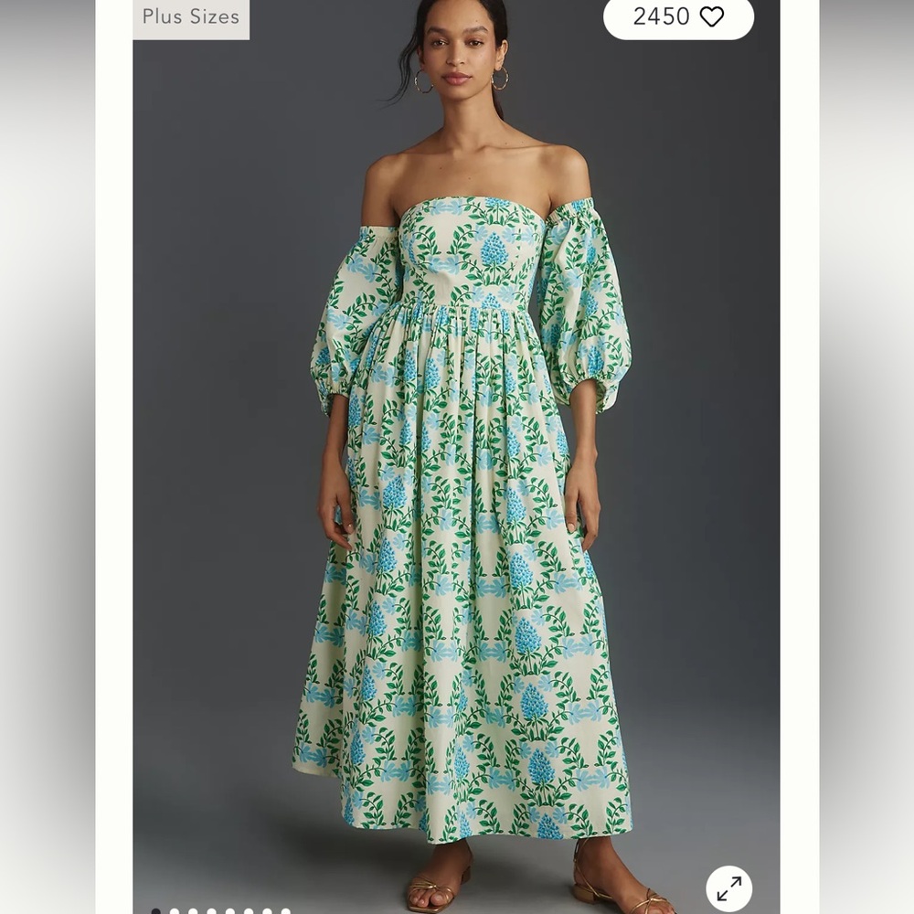 Let Me Be Long-Sleeve Printed Midi Dress